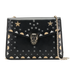 Serpenti Studded Shoulder Bag, &pound;550, Handbags, Black, Leather, Front view